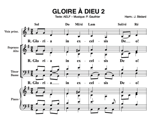 Gloire à Dieu 2 (Messe à 5 voix)